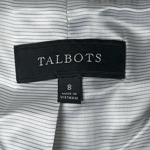 Talbots Black White Abstract Patterned Jacket Blazer Professional Work Size 8 - Picture 4 of 9